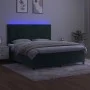 Box spring bed with mattress and LED dark green velvet 160x200cm by , Beds and slatted bases - Ref: Foro24-3136014, Price: 57...