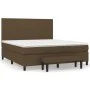 Box spring bed with dark brown fabric mattress 180x200 cm by , Beds and slatted bases - Ref: Foro24-3136456, Price: 629,33 €,...