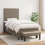 Cama box spring con colchón tela gris taupe 100x200 cm de , Camas y somieres - Ref: Foro24-3136657, Precio: 399,65 €, Descuen...