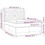 Box spring bed mattress and LED lights cream fabric 140x190 cm by , Beds and slatted bases - Ref: Foro24-3138554, Price: 530,...