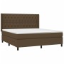 Cama box spring colchón luces LED tela marrón oscuro 160x200cm de , Camas y somieres - Ref: Foro24-3138568, Precio: 619,42 €,...