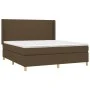 Box spring bed mattress LED lights dark brown fabric 180x200cm by , Beds and slatted bases - Ref: Foro24-3138736, Price: 611,...