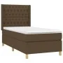 Box spring bed mattress and LED lights dark brown fabric 90x200cm by , Beds and slatted bases - Ref: Foro24-3139088, Price: 3...