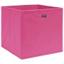 Cajas de almacenaje 10 uds tela no tejida rosa 28x28x28 cm