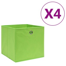 Cajas de almacenaje 4 uds tela no tejida verde 28x28x28 cm en Cestas para almacenaje | Comprar online en Foro24