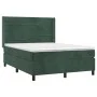 Box spring bed with mattress and LED dark green velvet 140x200cm by , Beds and slatted bases - Ref: Foro24-3139628, Price: 50...