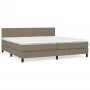 Box spring bed with taupe gray fabric mattress 200x200 cm by , Beds and slatted bases - Ref: Foro24-3139925, Price: 630,54 €,...