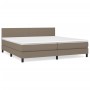 Cama box spring con colchón tela gris taupe 200x200 cm de , Camas y somieres - Ref: Foro24-3139925, Precio: 628,43 €, Descuen...