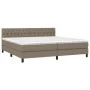 Box spring bed with taupe gray fabric mattress 200x200 cm by , Beds and slatted bases - Ref: Foro24-3140325, Price: 650,46 €,...