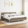 Box spring bed with taupe gray fabric mattress 200x200 cm by , Beds and slatted bases - Ref: Foro24-3140725, Price: 619,80 €,...