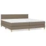 Box spring bed with taupe gray fabric mattress 200x200 cm by , Beds and slatted bases - Ref: Foro24-3140725, Price: 619,80 €,...