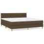 Box spring bed with dark brown fabric mattress 160x200 cm by , Beds and slatted bases - Ref: Foro24-3140868, Price: 488,99 €,...