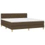 Box spring bed with dark brown fabric mattress 160x200 cm by , Beds and slatted bases - Ref: Foro24-3140868, Price: 488,99 €,...