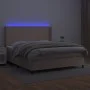 Box spring bed LED mattress synthetic leather cappuccino 180x200cm by , Beds and slatted bases - Ref: Foro24-3139282, Price: ...