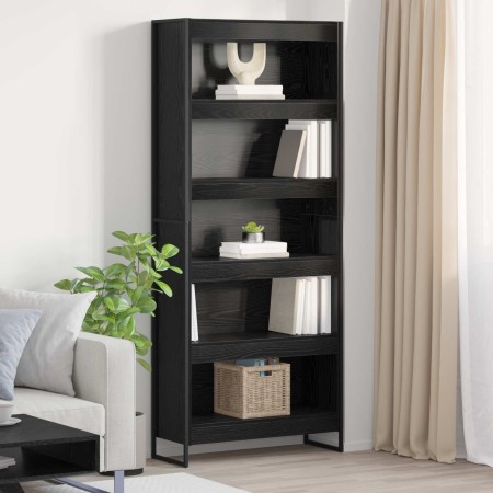 Estantería para libros 2 pcs Roble Negro 80 x 30 x 155 cm en Librerías y estanterías | Comprar online en Foro24