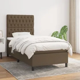 Boxspringbett mit dunkelbrauner Stoffmatratze 90x200 cm von , Betten und Lattenroste - Ref: Foro24-3141988, Preis: 345,18 €, ...