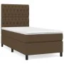 Box spring bed with dark brown fabric mattress 90x200 cm by , Beds and slatted bases - Ref: Foro24-3141988, Price: 345,18 €, ...