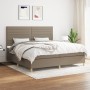 Box spring bed with taupe gray fabric mattress 200x200 cm by , Beds and slatted bases - Ref: Foro24-3142445, Price: 722,44 €,...