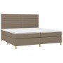 Box spring bed with taupe gray fabric mattress 200x200 cm by , Beds and slatted bases - Ref: Foro24-3142445, Price: 722,44 €,...