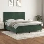 Box spring bed with dark green velvet mattress 160x200 cm by , Beds and slatted bases - Ref: Foro24-3142914, Price: 560,69 €,...