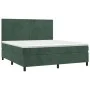 Box spring bed with dark green velvet mattress 160x200 cm by , Beds and slatted bases - Ref: Foro24-3142914, Price: 560,69 €,...