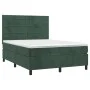 Box spring bed with dark green velvet mattress 140x200 cm by , Beds and slatted bases - Ref: Foro24-3143088, Price: 490,73 €,...