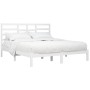 Estructura de cama sin colchón madera maciza blanco 180x200 cm