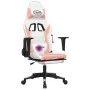 Gaming chair with massage and footrest, white and pink synthetic leather by , Gaming chairs - Ref: Foro24-345466, Price: 125,...