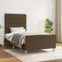 Estructura de cama con cabecero de tela marrón oscuro 90x190 cm de , Camas y somieres - Ref: Foro24-3125263, Precio: 150,96 €...