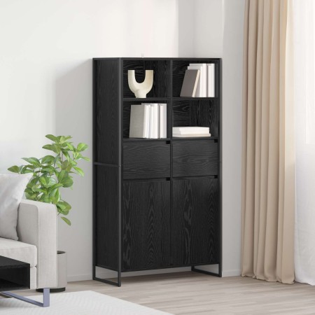 Vitrina con cajón 2 pcs Roble Negro 81 x 36 x 150.5 cm