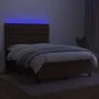 Boxspringbettmatratze LED-Leuchten dunkelbrauner Stoff 140x200cm von , Betten und Lattenroste - Ref: Foro24-3135200, Preis: 4...