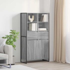 Vitrina con cajón 2 pcs Gris Sonoma 81 x 36 x 150.5 cm en Aparadores | Comprar online en Foro24