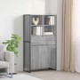 Vitrina con cajón 2 pcs Gris Sonoma 81 x 36 x 150.5 cm en Aparadores | Comprar online en Foro24