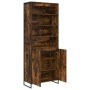Gabinetes Altos 2 pcs Roble Humo 60 x 36 x 300 cm