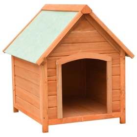 Caseta para perros madera maciza pino y abeto 72x85x82 cm