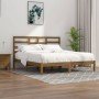 Estructura cama sin colchón madera maciza marrón miel 200x200cm en Camas y somieres | Comprar online en Foro24