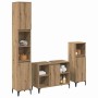 Juego de muebles de baño con estante 3 pcs Roble artesanal en Muebles de baño | Comprar online en Foro24