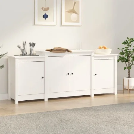 Solid white pine wood sideboard 164x37x68 cm by , Sideboards - Ref: Foro24-821493, Price: 188,99 €, Discount: %