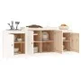 Solid white pine wood sideboard 164x37x68 cm by , Sideboards - Ref: Foro24-821493, Price: 188,99 €, Discount: %