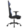 Silla gaming de masaje con reposapiés tela negro y azul