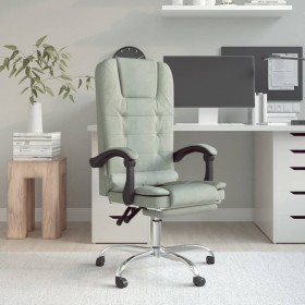 Silla de oficina reclinable con masaje terciopelo gris claro en Sillas de oficina | Comprar online en Foro24