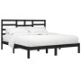 Estructura de cama sin colchón madera maciza negro 200x200 cm