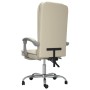 Silla de oficina reclinable masaje cuero sintético color crema