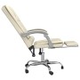 Silla de oficina reclinable masaje cuero sintético color crema