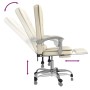 Silla de oficina reclinable masaje cuero sintético color crema