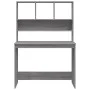 Sonoma grauer Sperrholzschreibtisch mit Regalen 102x45x148cm von , Schreibtische - Ref: Foro24-823006, Preis: 89,70 €, Rabatt: %