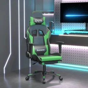 Gaming-Stuhl mit Massage und Fußstütze aus schwarzgrünem Kunstleder von , Gaming-Stühle - Ref: Foro24-345460, Preis: 132,93 €...