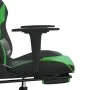 Gaming chair with massage and footrest in black green synthetic leather by , Gaming chairs - Ref: Foro24-345460, Price: 132,9...