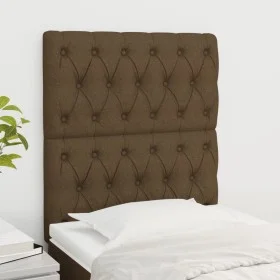 Headboards 2 units of dark brown fabric 80x7x78/88 cm by , Headboards and footboards - Ref: Foro24-3116645, Price: 80,32 €, D...
