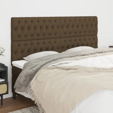 Headboards 4 units of dark brown fabric 100x7x78/88 cm by , Headboards and footboards - Ref: Foro24-3116693, Price: 172,73 €,...